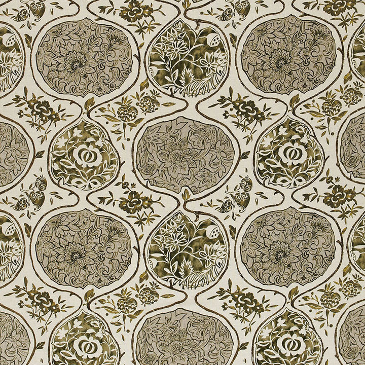 Katsugi Link And Sepia 2620930 by Schumacher Fabric LEE BEHREN SILKS See Sample BELGIUM - </p><p>Repeat: Horizontal: 27" (69CM) and Vertical: 25" (64CM) 54" WIDE (137CM) - Fabric Carolina -