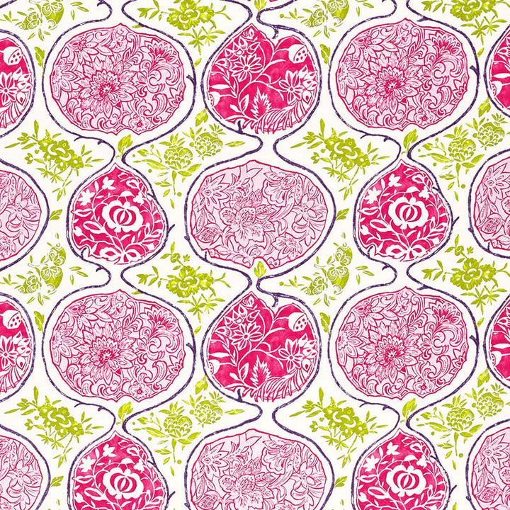 Katsugi Fuchsia & Chartreuse 2620937 by Schumacher Fabric PRINT HAPPY LINEN 55% COTTON 45% BELGIUM </p><p>Repeat: Horizontal: 27" (69CM) and Vertical: 25" (64CM) 54 - Fabric Carolina -