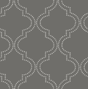 Tetra Charcoal Quatrefoil Wallpaper by A-Street Prints