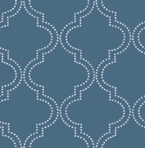 Tetra Blue Quatrefoil Wallpaper by A-Street Prints