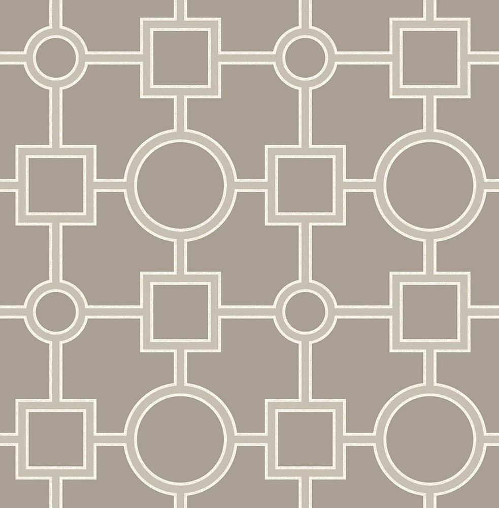 Matrix Taupe Geometric Wallpaper by A-Street Prints Symetrie Covers about 56.4 square feet 20.5-in by 33-ft long roll Unpasted 10.4 - Fabric Carolina -