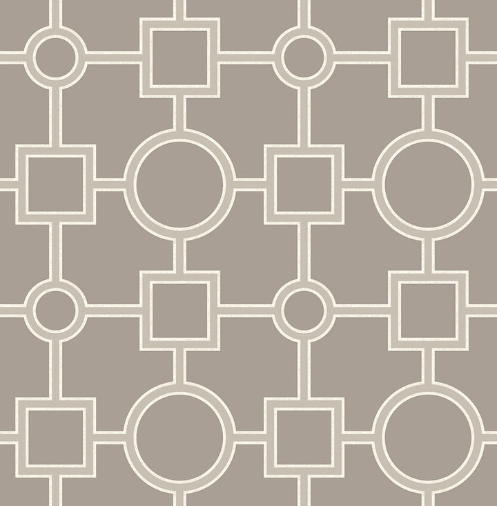 Matrix Taupe Geometric Wallpaper by A-Street Prints Symetrie Covers about 56.4 square feet 20.5-in by 33-ft long roll Unpasted 10.4 - Fabric Carolina -
