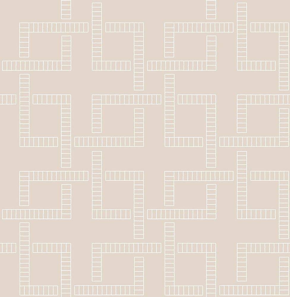 Theory Beige Geometric Wallpaper by A-Street Prints Symetrie Covers about 56.4 square feet 20.5-in by 33-ft long roll Unpasted 10.4 - Fabric Carolina -