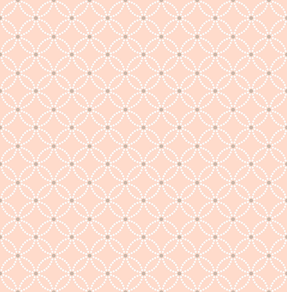 Kinetic Salmon Geometric Floral Wallpaper by A-Street Prints Symetrie Covers about 56.4 square feet 20.5-in by 33-ft long roll Unpasted 5.2 - Fabric Carolina -