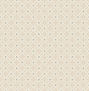 Kinetic Beige Geometric Floral Wallpaper by A-Street Prints