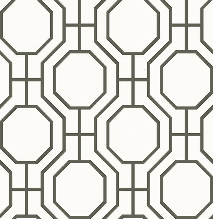 Circuit Black Modern Ironwork Wallpaper by A-Street Prints Symetrie Covers about 56.4 square feet 20.5-in by 33-ft long roll Unpasted 10.4 - Fabric Carolina -