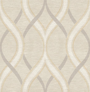 Frequency Beige Ogee Wallpaper by A-Street Prints