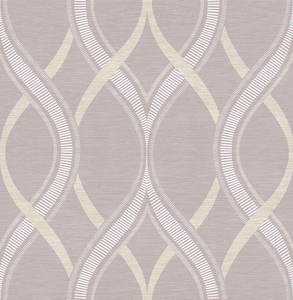 Frequency Lavender Ogee Wallpaper by A-Street Prints Symetrie Covers about 56.4 square feet 20.5-in by 33-ft long roll Unpasted 20.9 - Fabric Carolina -