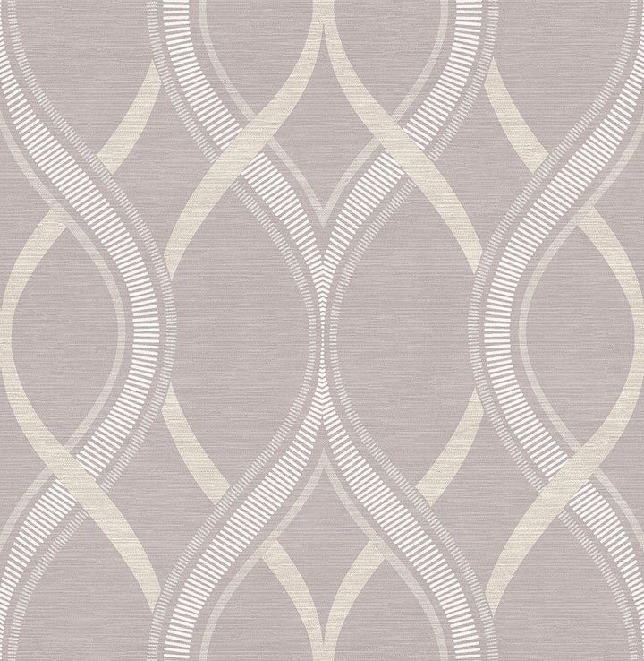 Frequency Lavender Ogee Wallpaper by A-Street Prints Symetrie Covers about 56.4 square feet 20.5-in by 33-ft long roll Unpasted 20.9 - Fabric Carolina -