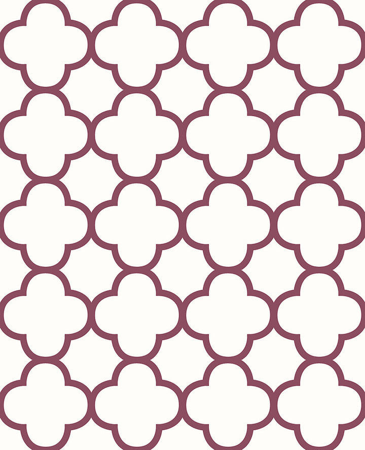 Origin Burgundy Quatrefoil Wallpaper by A-Street Prints Symetrie Covers about 56.4 square feet 20.5-in by 33-ft long roll Unpasted 5.1 - Fabric Carolina -