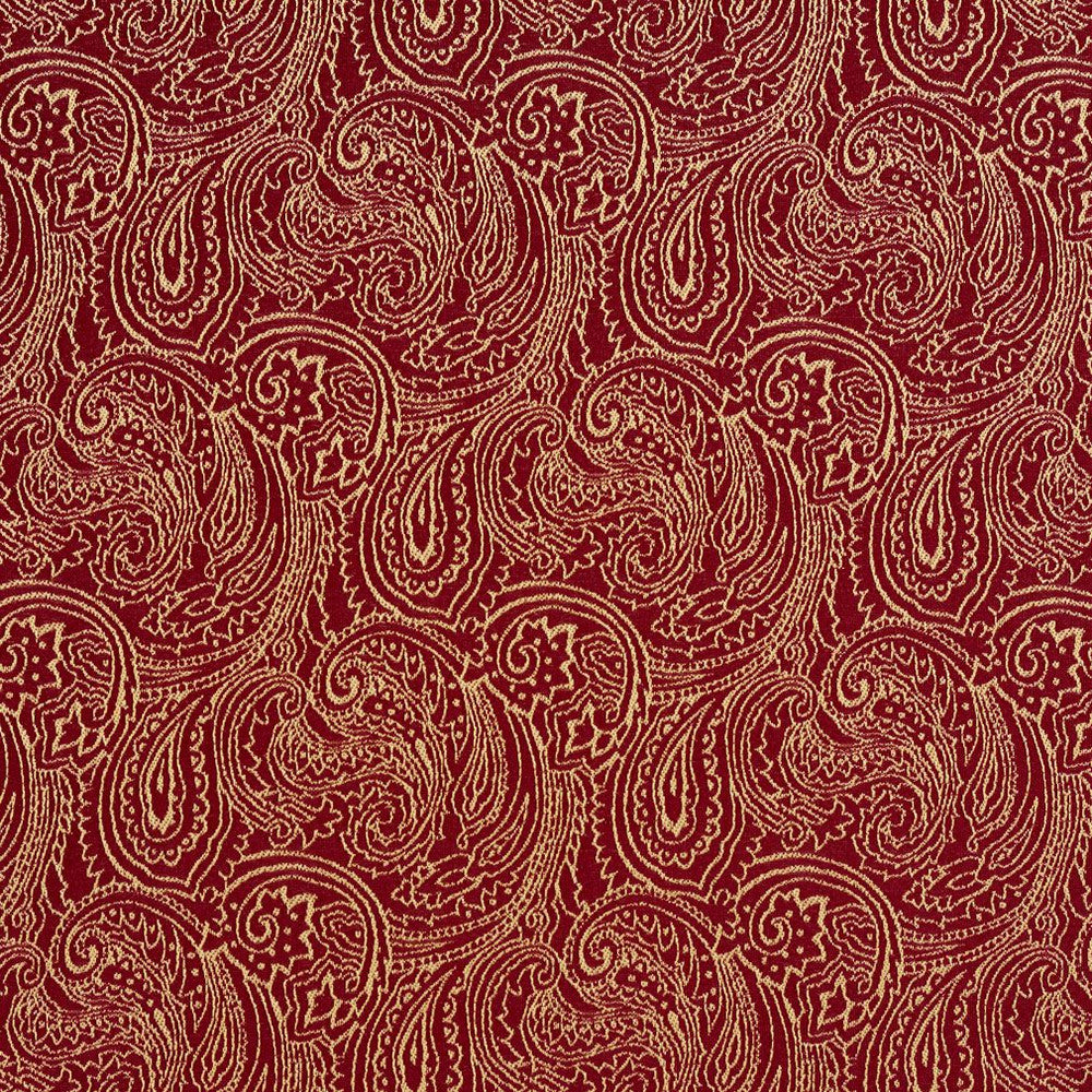 2634 Crimson/Paisley by Charlotte Fabric Uptown Jacquards VI 100% Woven Polyester Asia Exceeds 70,000 Wyzenbeek Rubs (Heavy Duty) Horizontal: 6.75 " x Vertical: 7.5" 54 Inches - Fabric Carolina -