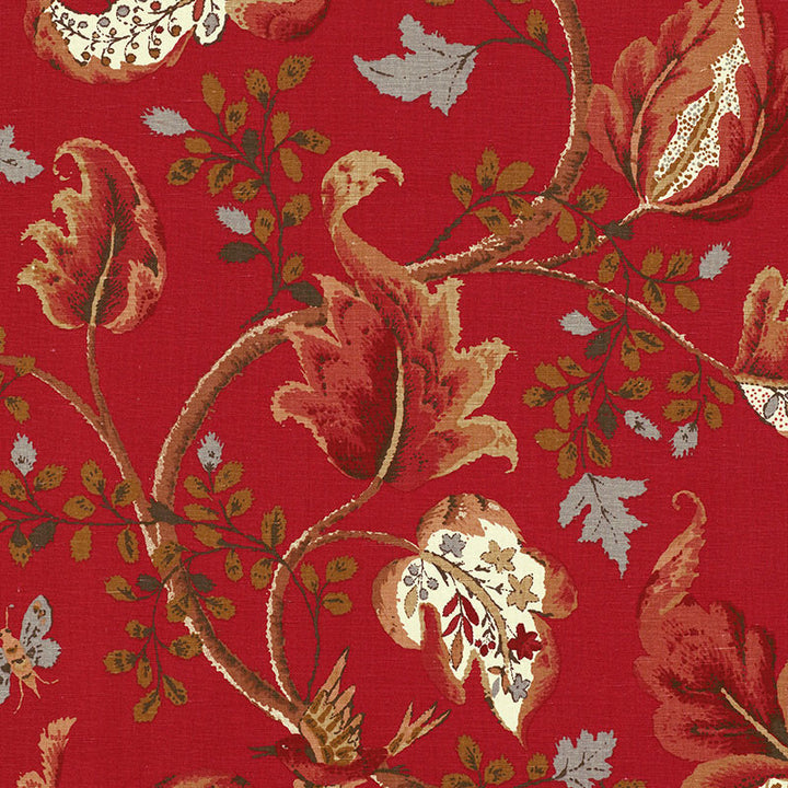 Fox Hollow Tomato And Brass 2639646 by Schumacher Fabric DW-SPRING 2004 COLLECTION LINEN 59% COTTON 41% CZECH REPUBLIC </p><p>Repeat: Horizontal: 26 5/8" (68CM) and Vertical: 27" (69CM) 56 - Fabric Carolina -