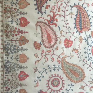 Lakai Printed Embroidery Ivory 2643360 by Schumacher Fabric