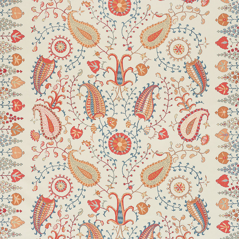 Lakai Printed Embroidery Ivory 2643360 by Schumacher Fabric Schumacher Fabric Lakai Printed Embroidery Ivory 2643360Fabric COTTON 100% FRANCE </p><p>Repeat: H: HORZ. 55 1/2" (141CM) , V: VERT. 28 3/4" (73CM) 55.5 - Fabric Carolina -