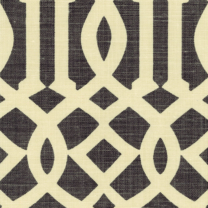 Imperial Trellis Parchment/Midnight 2643760 by Schumacher Fabric HOUSE OF KWID - SPRING 05 See Sample UNITED STATES OF AMERICA TO BE DETERMINED </p><p>Repeat: Horizontal: 6 3/4" (17CM) and Vertical: 12 1/2" (32CM) 54" WIDE (137CM) - Fabric Carolina -