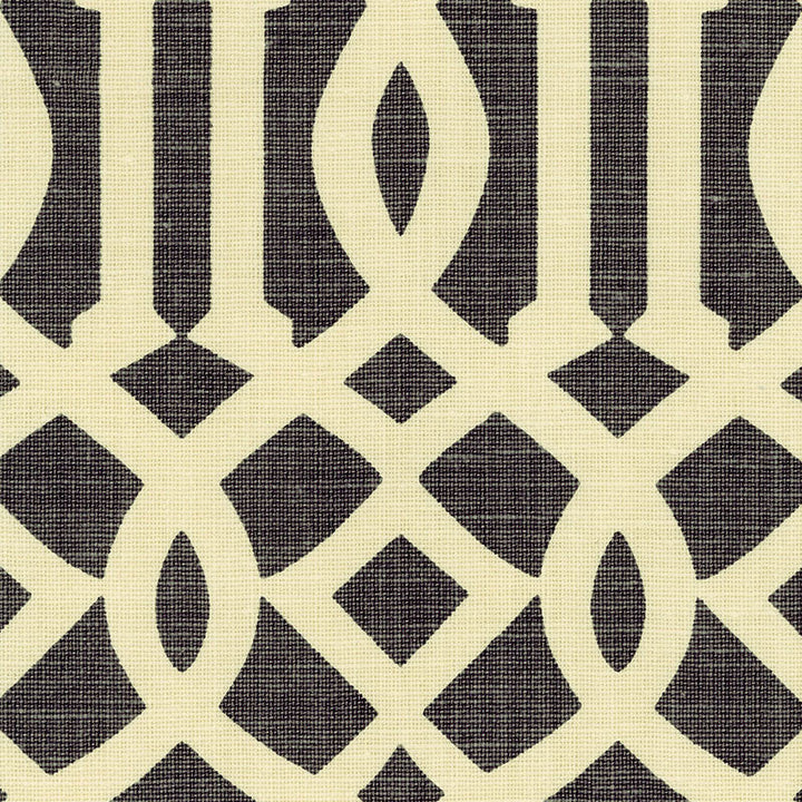 Imperial Trellis Parchment/Midnight 2643760 by Schumacher Designer Fabric HOUSE OF KWID - SPRING 05 LINEN 100% UNITED STATES OF AMERICA </p><p>Repeat: Horizontal: 6 3/4" (17CM) and Vertical: 12 1/2" (32CM) 54 - Swanky Fabrics -