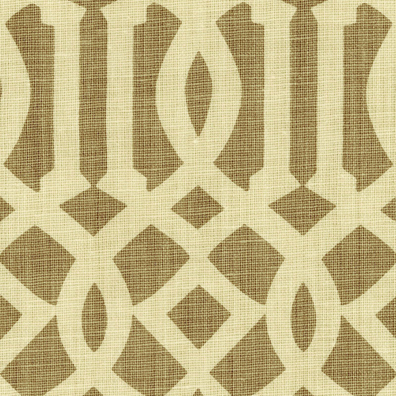 Imperial Trellis Natural/Coffee 2643761 by Schumacher Designer Fabric HOUSE OF KWID - SPRING 05 LINEN 100% UNITED STATES OF AMERICA </p><p>Repeat: Horizontal: 6 3/4" (17CM) and Vertical: 12 1/2" (32CM) 54 - Swanky Fabrics -