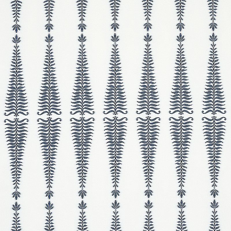 Fern Tree Navy & White 2643882 by Schumacher Fabric RHAPSODY IN BLUE COTTON 80% VISCOSE 20% ITALY </p><p>Repeat: Horizontal: 3 1/2" (9CM) and Vertical: 18 2/3" (48CM) 55.125 - Fabric Carolina -