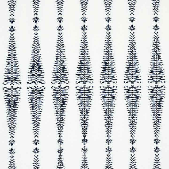 Fern Tree Navy & White 2643882 by Schumacher Designer Fabric RHAPSODY IN BLUE COTTON 80% VISCOSE 20% ITALY </p><p>Repeat: Horizontal: 3 1/2" (9CM) and Vertical: 18 2/3" (48CM) 55.125 - Swanky Fabrics -