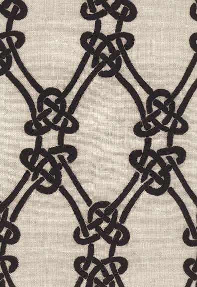 Gordian Weave Ebony On Greige 2643920 by Schumacher Fabric COLLECTION-NAME-TBA-2643920 100% Linen - Horizontal: 6.125 and Vertical: 12 51 - Fabric Carolina -