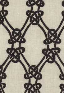 Gordian Weave Ebony On Greige 2643920 by Schumacher Fabric
