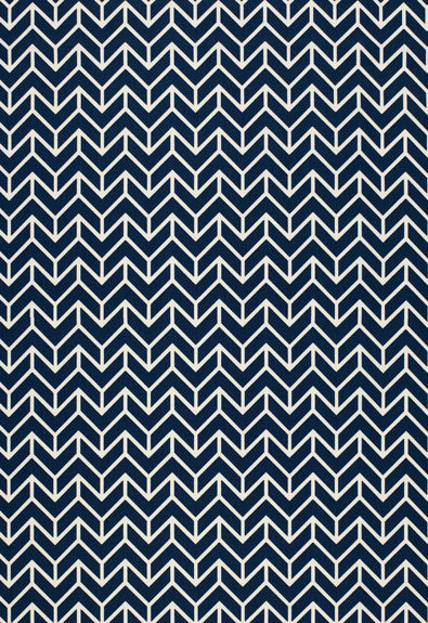 Chevron Print Navy 2644031 by Schumacher Designer Fabric - 100% Cotton - Horizontal: 3.25 and Vertical: 2.75 54 - Swanky Fabrics -
