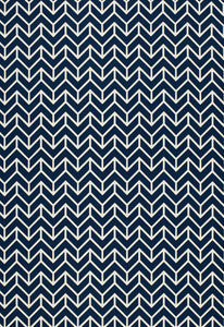 Chevron Print Navy 2644031 by Schumacher Fabric