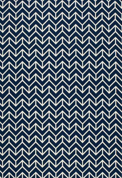 Chevron Print Navy 2644031 by Schumacher Fabric - 100% Cotton - Horizontal: 3.25 and Vertical: 2.75 54 - Fabric Carolina -