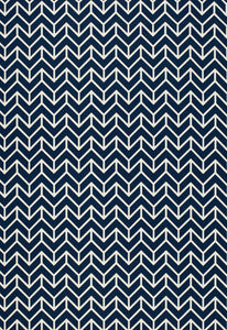 Chevron Print Navy 2644031 by Schumacher Fabric