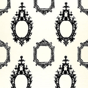 Go Baroque Ebony On Ivory 2644250 by Schumacher Fabric