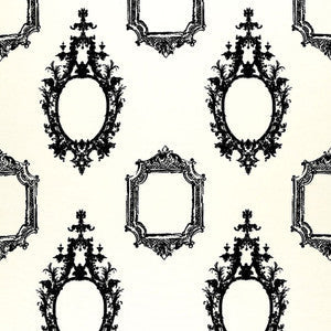 Go Baroque Ebony On Ivory 2644250 by Schumacher Fabric