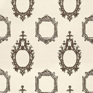 Go Baroque Espresso On Natural 2644252 by Schumacher Fabric