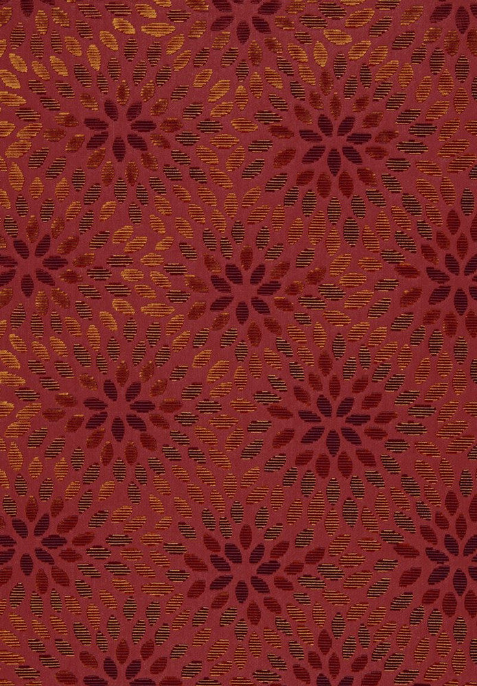 Kiku Silk Velvet Cerise & Cinnabar 2644282 by Schumacher Fabric Modern-Glamour 49% Silk, 51% Cotton - Horizontal: 12.75 and Vertical: 12.25 54 - Fabric Carolina -