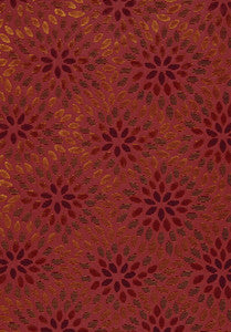 Kiku Silk Velvet Cerise & Cinnabar 2644282 by Schumacher Fabric