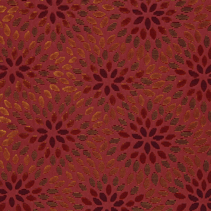 Kiku Silk Velvet Cerise & Cinnabar 2644282 by Schumacher Designer Fabric MODERN GLAMOUR See Sample INDIA NOT APPLICABLE </p><p>Repeat: Horizontal: 12 3/4" (32CM) and Vertical: 12 1/4" (31CM) 54" WIDE (137CM) - Swanky Fabrics -