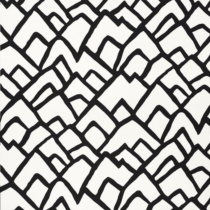 Zimba Ebony 2644336 by Schumacher Fabric Exuberant-Prints 55% Linen, 45% Cotton - Horizontal: 27 and Vertical: 32 54 - Fabric Carolina -
