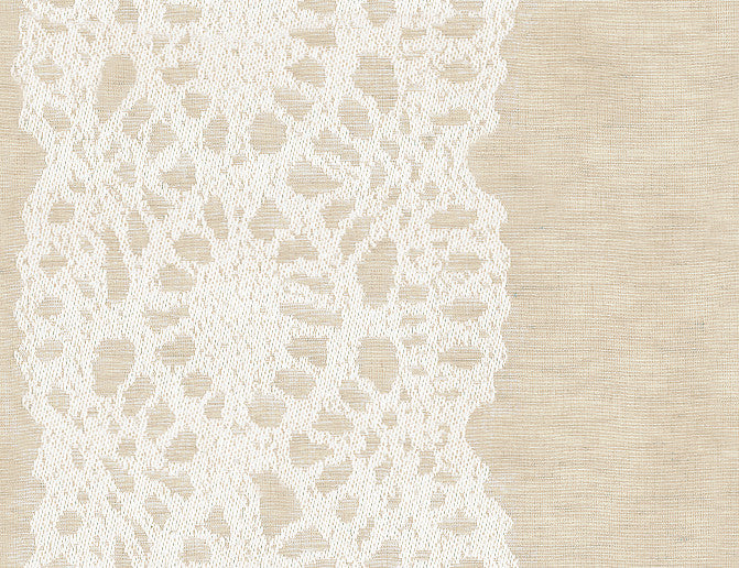 Lace Lisere Linen 2644441 by Schumacher Fabric - 35% Cotton, 31% Linen, 24% Viscose, 10% Polyester - Horizontal: 27 and Vertical: 4 54 - Fabric Carolina -