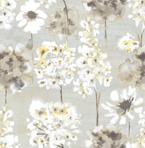 Marilla Yellow Watercolor Floral Wallpaper by A-Street Prints