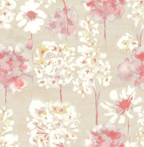 Marilla Red Watercolor Floral Wallpaper by A-Street Prints