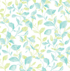 Catalina Trail Aqua Vine Wallpaper by A-Street Prints
