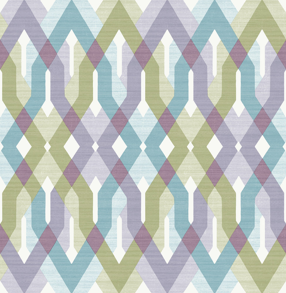 Harbour Lavender Lattice Wallpaper by A-Street Prints Catalina Covers about 56.4 square feet 20.5-in by 33-ft long roll Unpasted 10.5 - Fabric Carolina -