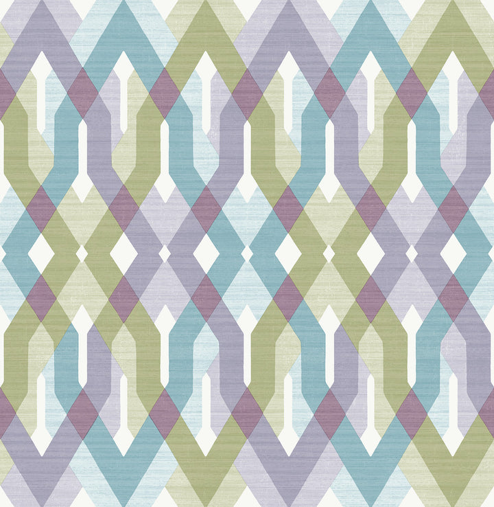 Harbour Lavender Lattice Wallpaper by A-Street Prints Catalina Covers about 56.4 square feet 20.5-in by 33-ft long roll Unpasted 10.5 - Fabric Carolina -
