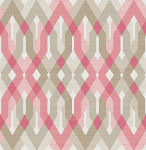 Harbour Pink Geometric Wallpaper by A-Street Prints