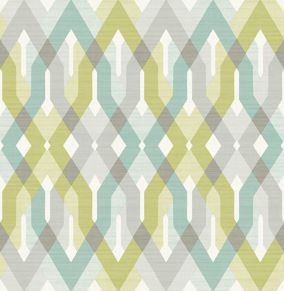 Harbour Green Lattice Wallpaper by A-Street Prints Catalina Covers about 56.4 square feet 20.5-in by 33-ft long roll Unpasted 10.5 - Fabric Carolina -