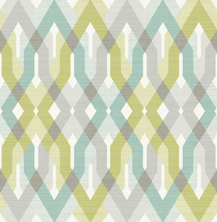 Harbour Green Lattice Wallpaper by A-Street Prints Catalina Covers about 56.4 square feet 20.5-in by 33-ft long roll Unpasted 10.5 - Fabric Carolina -