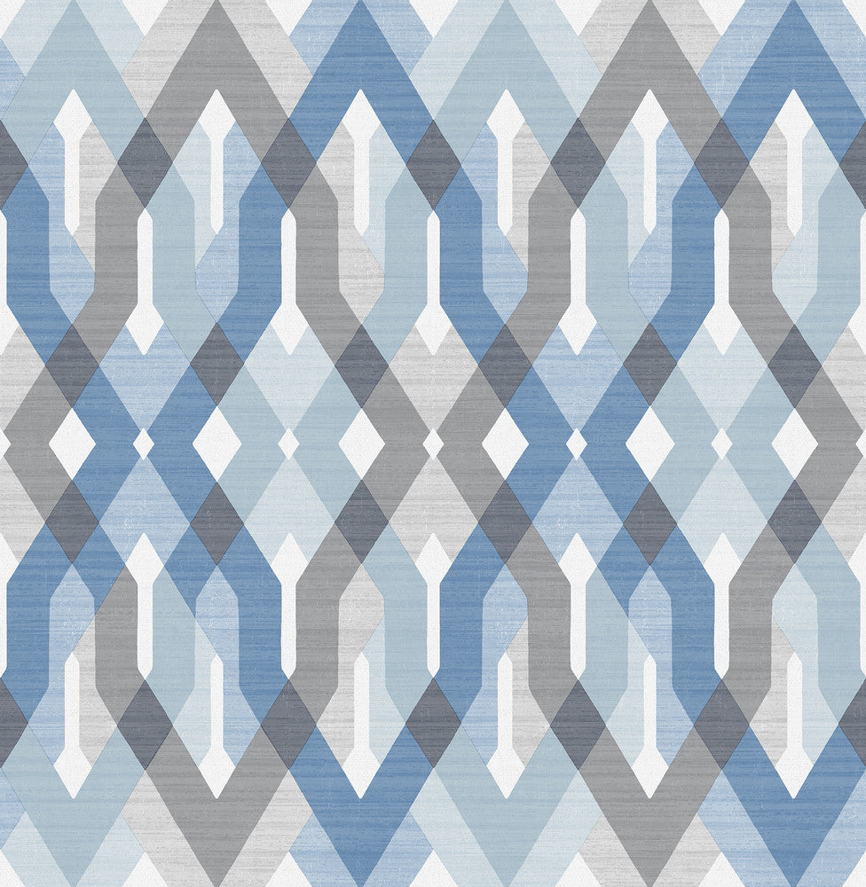Harbour Blue Lattice Wallpaper by A-Street Prints Catalina Covers about 56.4 square feet 20.5-in by 33-ft long roll Unpasted 10.5 - Fabric Carolina -