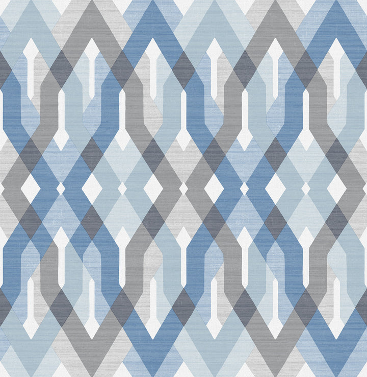 Harbour Blue Lattice Wallpaper by A-Street Prints Catalina Covers about 56.4 square feet 20.5-in by 33-ft long roll Unpasted 10.5 - Fabric Carolina -