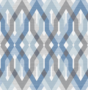 Harbour Blue Lattice Wallpaper by A-Street Prints