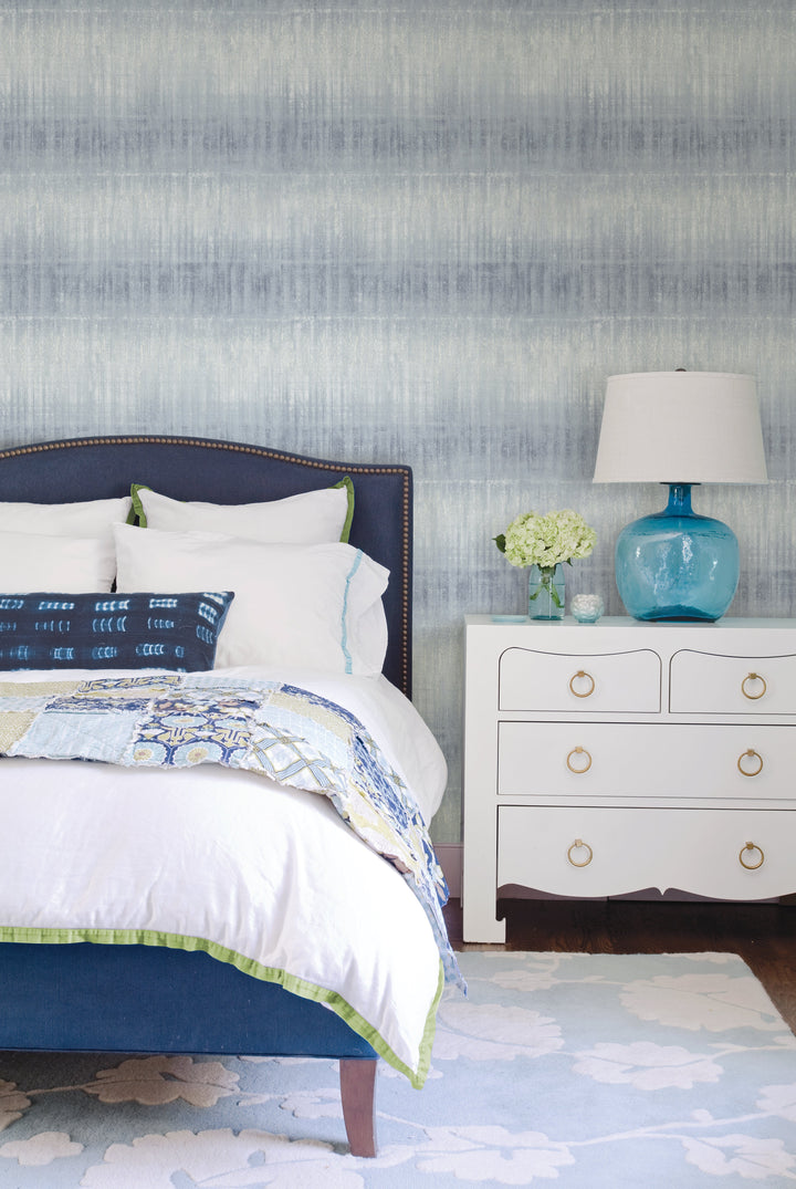 Sanctuary Blueberry Texture Stripe Wallpaper by A-Street Prints Designer