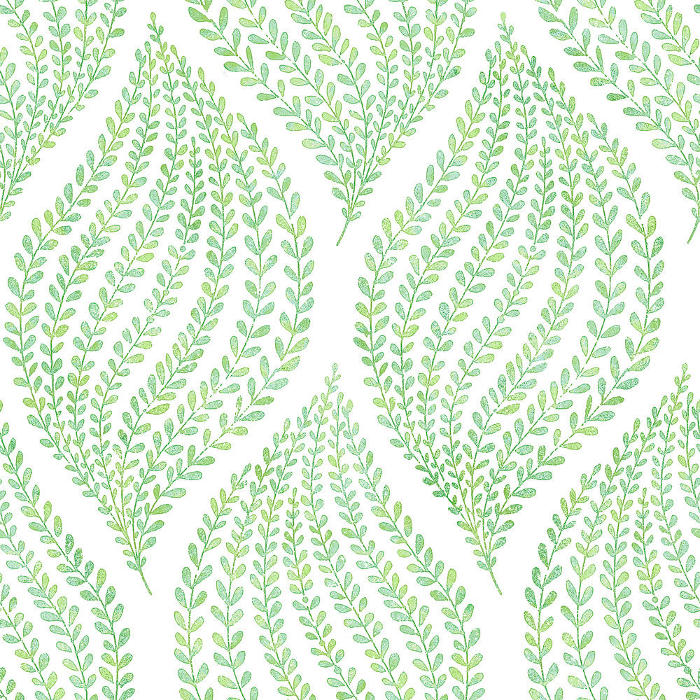 Arboretum Green Leaves Wallpaper by A-Street Prints Catalina Covers about 56.4 square feet 20.5-in by 33-ft long roll Unpasted 21 - Fabric Carolina -